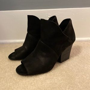 vince camuto open toe ankle bootie